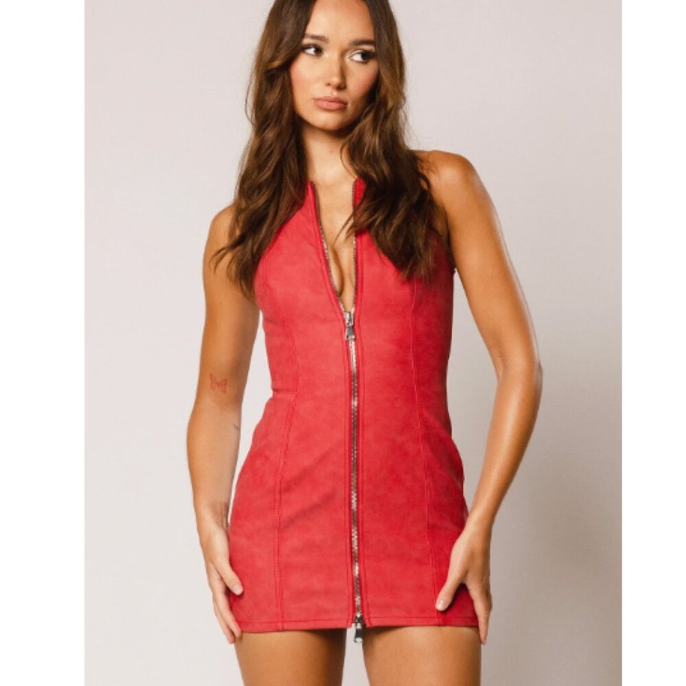 Revice Red Leather Dress (vixen dress /simply red)